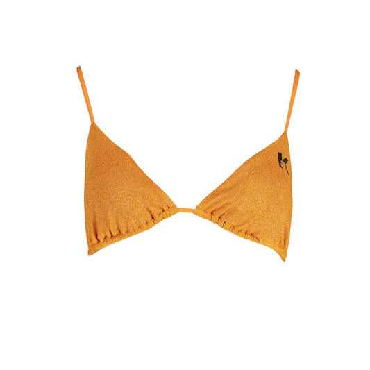 Karl Lagerfeld Orange Polyester Swimwear - triangle swimsuit with logo, lined interior, removable padding, neck fastening, lace closure.