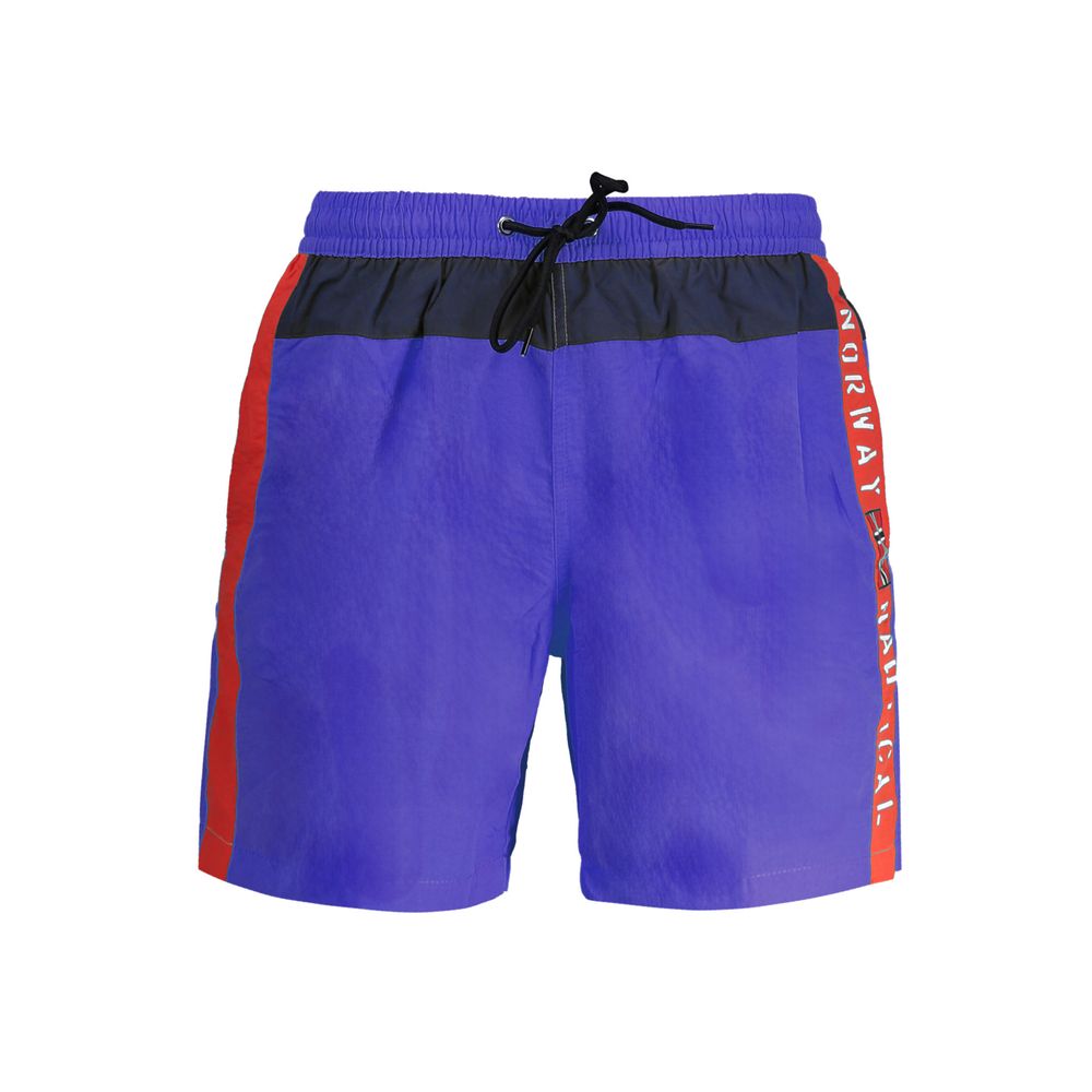 Norway 1963 Blue Polyester Swimwear with elastic waist, contrast details, logo, and multiple pockets.