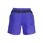 Norway 1963 Blue Polyester Swimwear with elastic waist, pockets, and logo printed design.