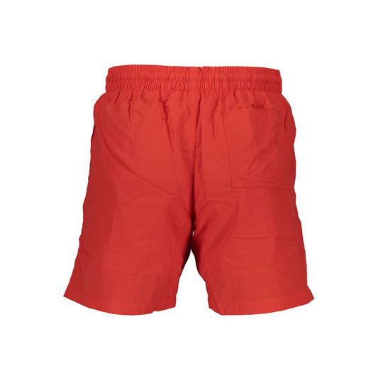 Norway 1963 Red Polyamide Swimwear with elastic waistband and pockets, featuring contrasting details and logo application.