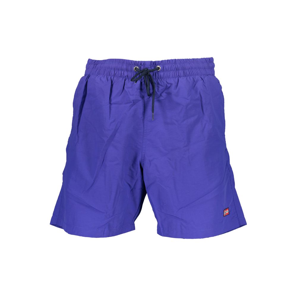 Norway 1963 Blue Polyamide Swimwear with elastic waistband, laces, two pockets, back pocket, inside slip, contrasting details, logo.