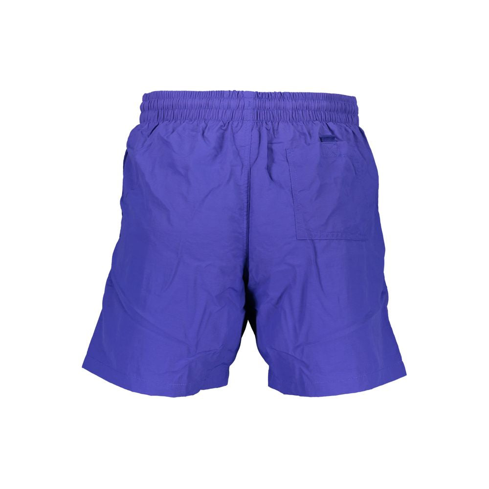 Norway 1963 Blue Polyamide Swimwear with elastic waistband, laces, 2 pockets, 1 back pocket, contrasting details, and logo application.