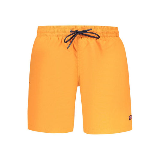 Norway 1963 Orange Polyamide Swimwear, elastic waistband with laces, swim boxer with pockets and contrasting details, logo application