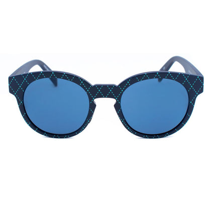 Italia Independent Bicolor Acetate Sunglasses in black and green with blue lenses, style 0909T-CAM-022, filter 2, UNISEX design, acetate frame.