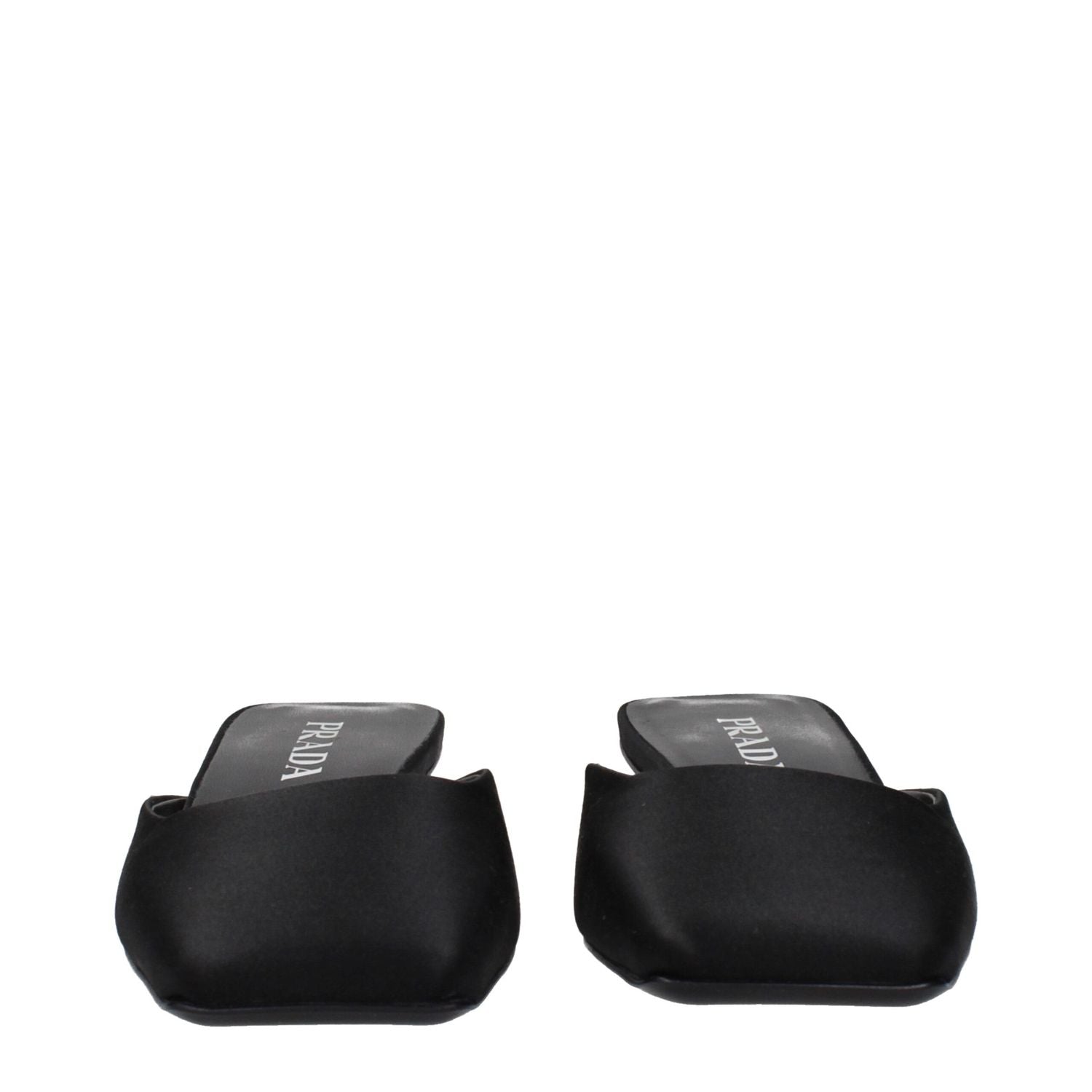 Prada Black Satin Flat Sandals