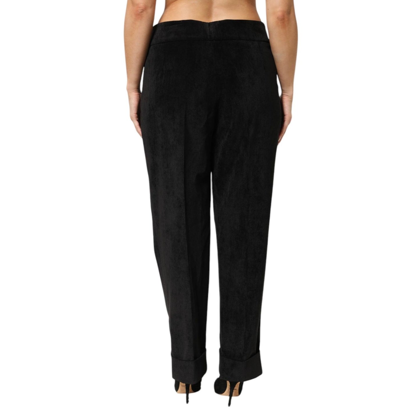 BENCIVENGA Black High Waist Straight Dress Trouser Pants