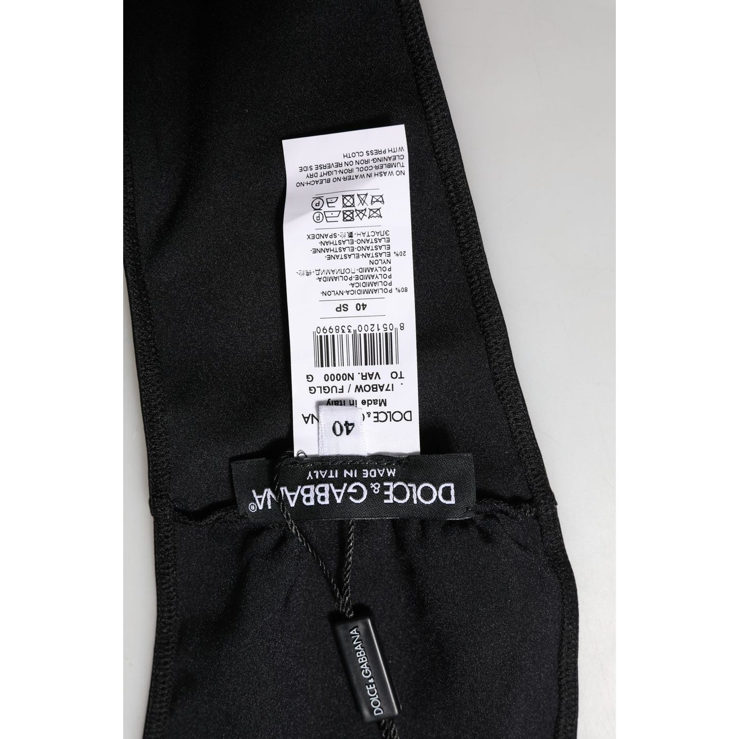 Dolce & Gabbana Black Nylon Blend Bandeau Strapless Tube  Top