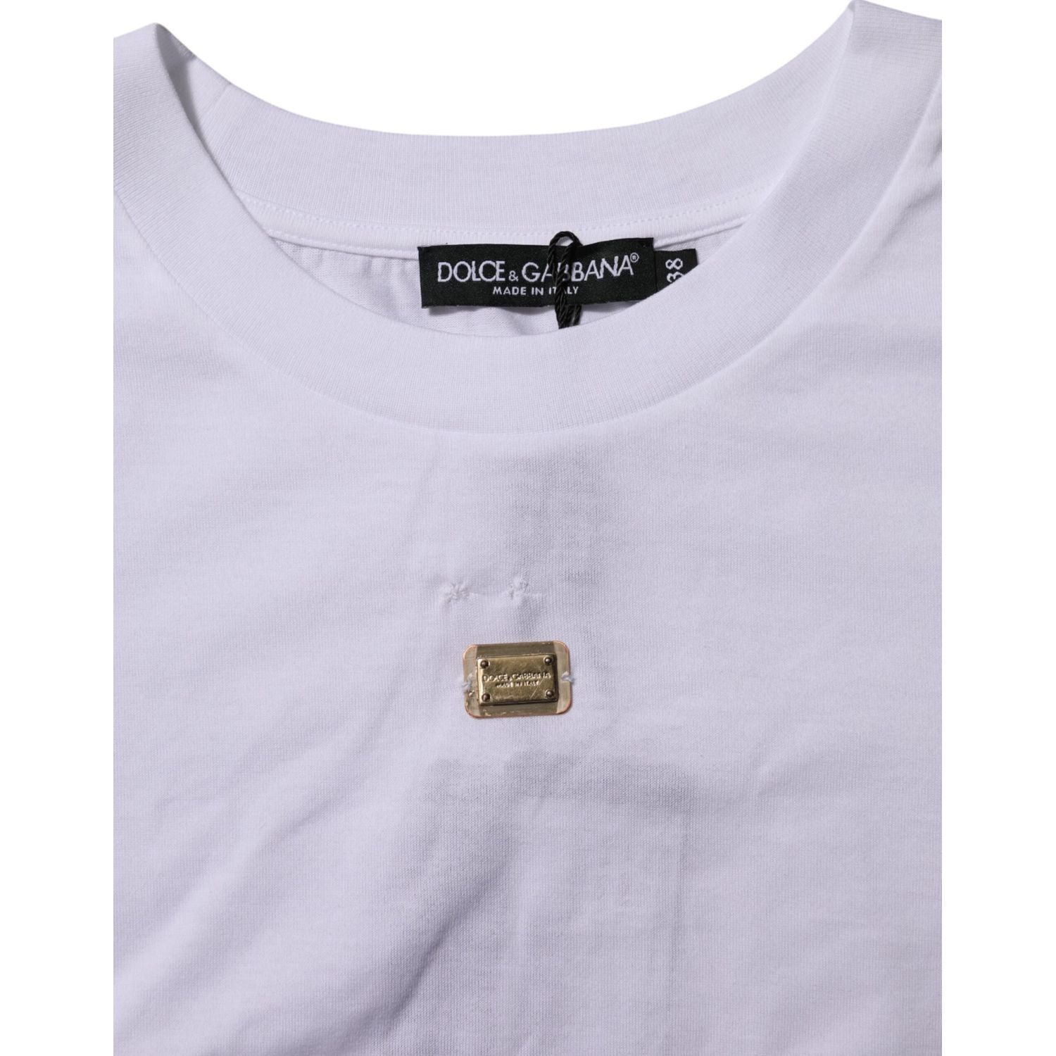 Dolce & Gabbana T-Shirt White Cotton Round Neck Short Sleeves I
