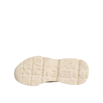 Sole design of Dolce & Gabbana Multicolor Daymaster Low Top Sneakers Shoes featuring embossed logo