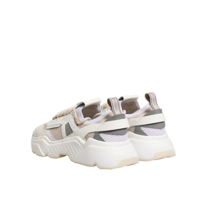 Dolce & Gabbana Multicolor Daymaster Low Top Sneakers Shoes with chunky rubber soles and lace-up closure, rear view.