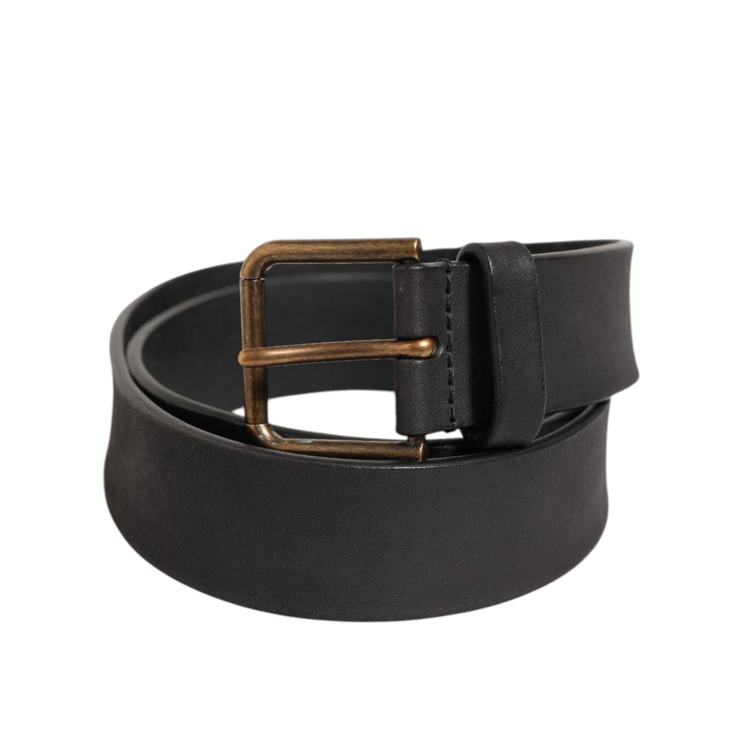Dolce & Gabbana Black Leather Metal Buckle Classic Men Belt