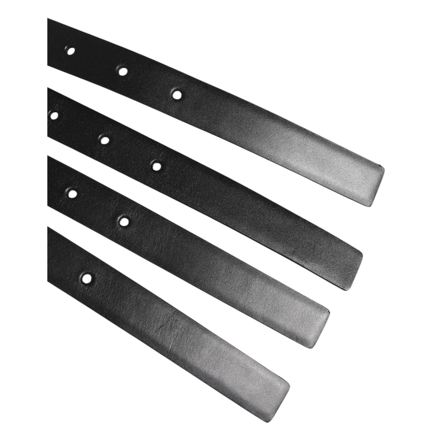 Dolce & Gabbana Black Leather 4-Strap Metal Multi-Buckle Belt