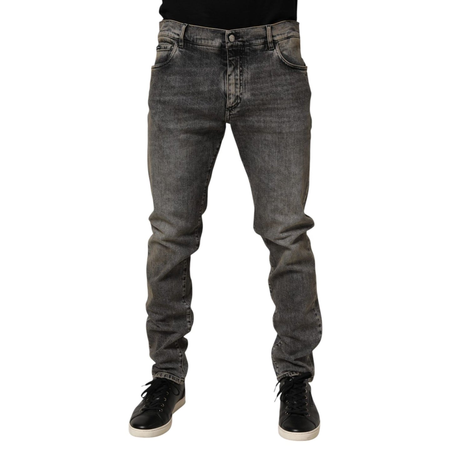 Dolce & Gabbana Gray Cotton Stretch Slim Fit Men Denim Jeans