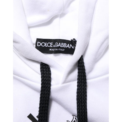Dolce & Gabbana White Sacred Heart Hooded Sweatshirt Sweater