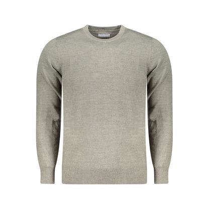 North Sails Gray Nylon Sweater with long sleeves, crew neck, and embroidered logo.