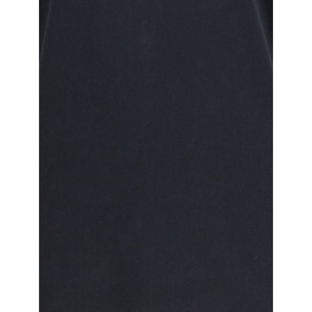 Front view of Dolce & Gabbana Black Cotton Sweatshirt showcasing ribbed detailing and compact knit for AW25 season fashion.