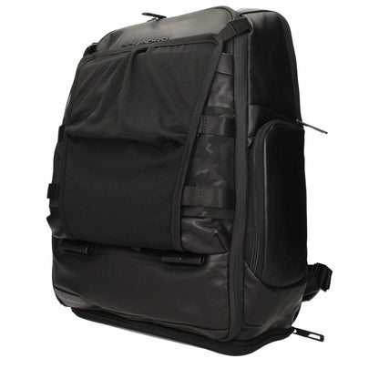 Piquadro Black Leather Backpack