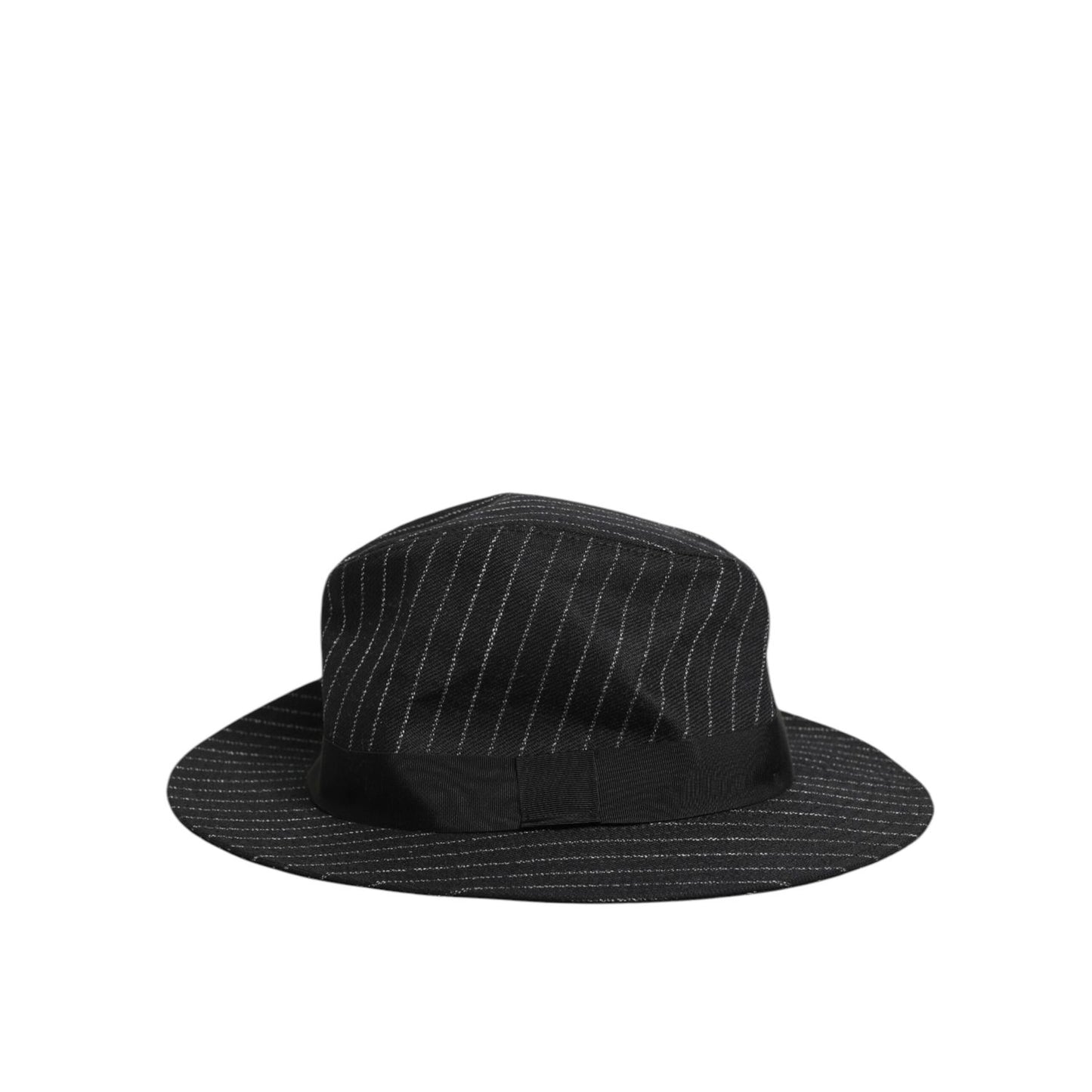 Dolce & Gabbana Black Striped Virgin Wool Men Fedora Capello Hat