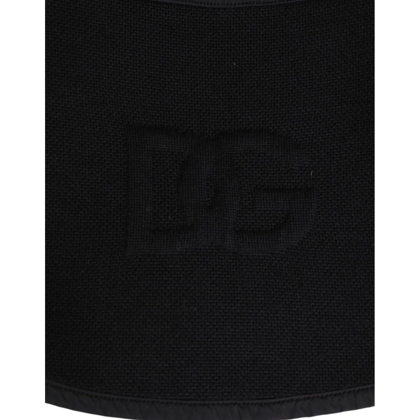 Dolce & Gabbana Black Lace Stole Knitted DG Logo Men One Size  Scarf