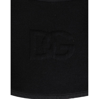 Dolce & Gabbana Black Lace Stole Knitted DG Logo Men One Size  Scarf
