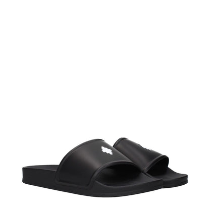 Marcelo Burlon Black Cotton Slippers