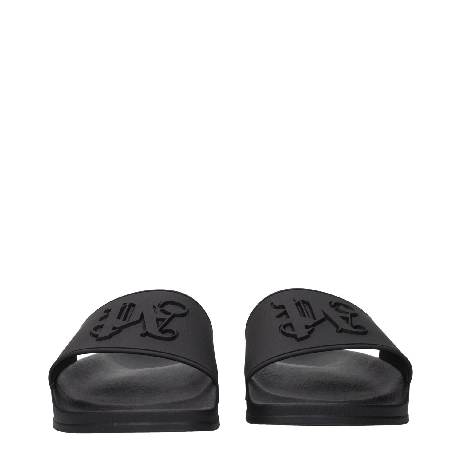 Palm Angels Black Cotton Slippers