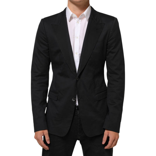 Dolce & Gabbana Black Cotton 2 Buttons Suit Jacket Blazer