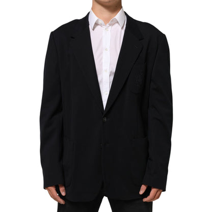 Dolce & Gabbana Black Viscose 2 Buttons Suit Jacket Blazer