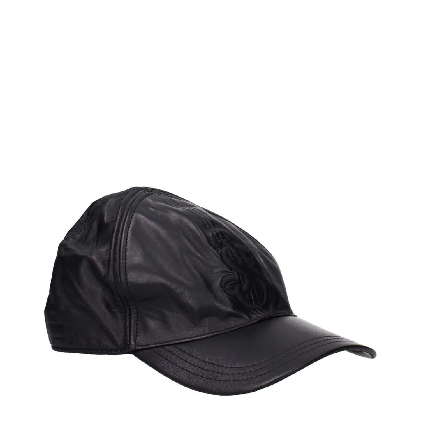 Jil Sander Black Leather Cap (Baseball Hat)
