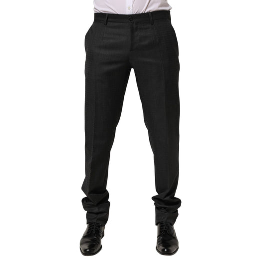 Dolce & Gabbana Black Wool Formal Dress Men Trouser Pants