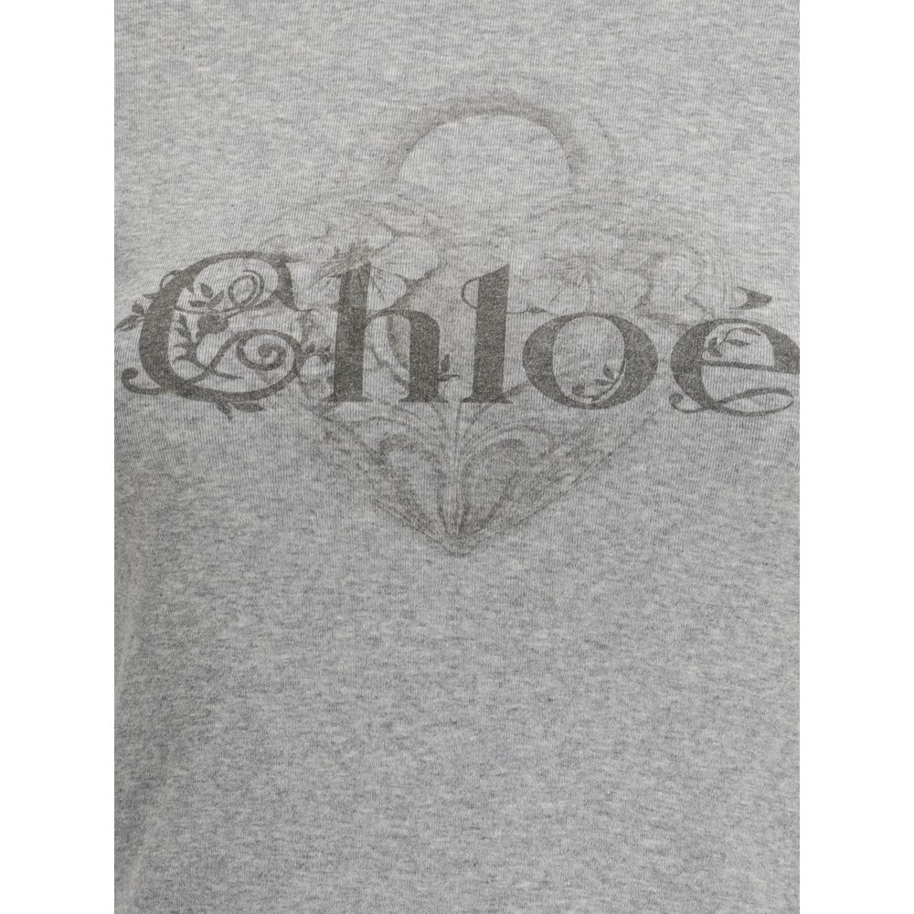 Chloé Gray Cotton T-Shirt
