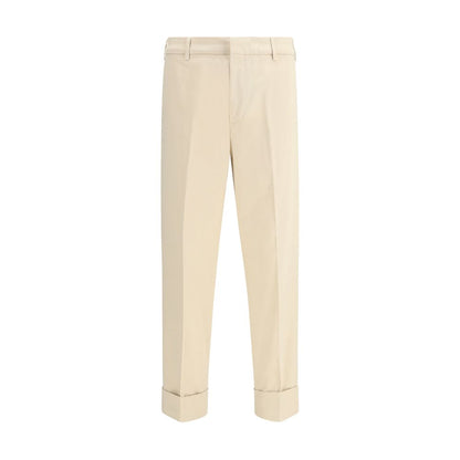 Cruna Beige Cotton Casual Pants