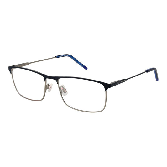 Hugo Boss Blue Stainless Steel Glasses (Frames) with full-rim browline style and demo lenses for men.