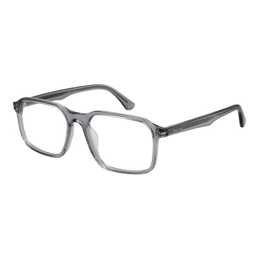 Police Gray Cellulose Acetate Glasses (Frames), full-rim style, rectangle shape, grey color, made of cellulose acetate for men.