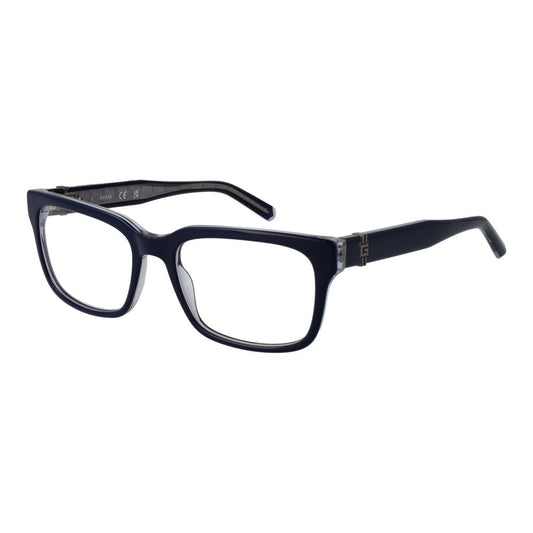 Guess Blue Acetate Glasses (Frames) men's full-rim rectangle with demo lenses, branded case included.