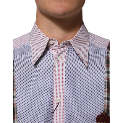 Dolce & Gabbana Multicolor Cotton Collared Checkered Shirt