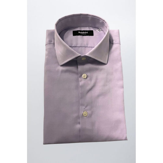 Baldinini Trend Purple Cotton Men Shirt 1728,67345744032,Baldinini Trend,Clothing,Dress Shirts - Shirts - Clothing,Men,New with tags,Purple,Shirts - Clothing,XL,XXL