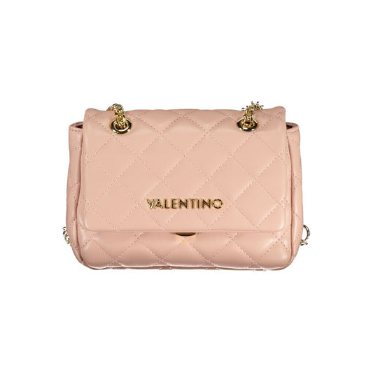 Mario Valentino Pink Polyethylene Women Handbag with chain and logo
