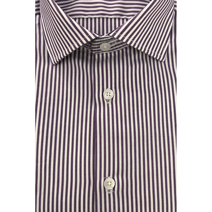 Baldinini Trend Purple Cotton Men Shirt