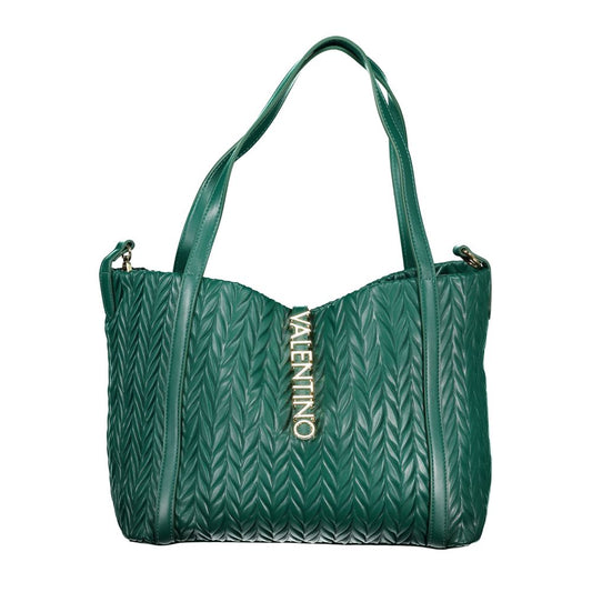 Mario Valentino Green Polyethylene Handbag with two handles, internal pocket, document holder, contrasting details, and protective feet.