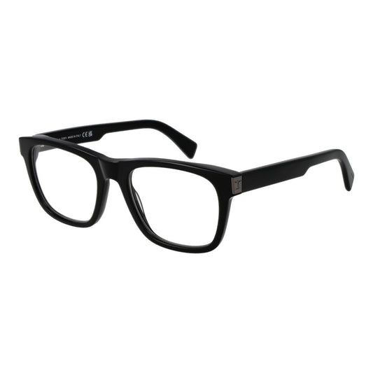 Tod's Black Acetate Glasses (Frames) for men, full-rim rectangle style with demo lenses, acetate material, includes branded case.