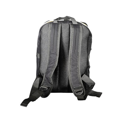Back view of K-WAY Black Polyamide Backpack with adjustable straps and contrasting details.