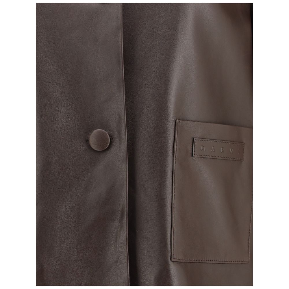 Marni Brown Leather Jacket