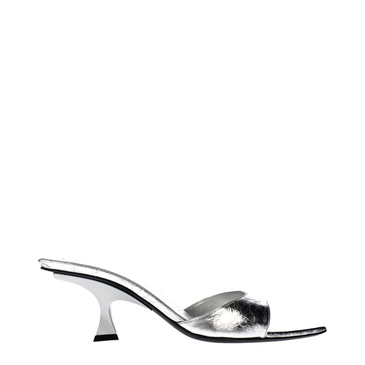 The Attico Gray Leather Sandals