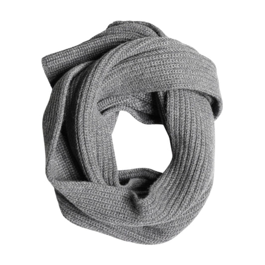 Dolce & Gabbana Gray Cashmere Knit Neck Wrap Shawl Scarf
