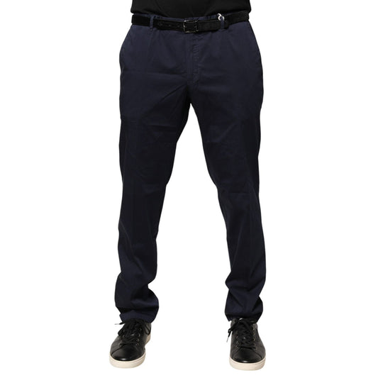 Domenico Tagliente Navy Blue Skinny Chino Mid Waist Men Pants