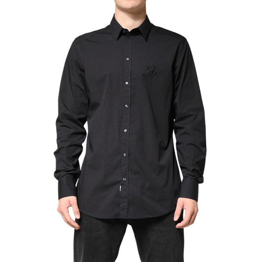 Dolce & Gabbana Black GOLD Cotton Men Dress Formal Shirt