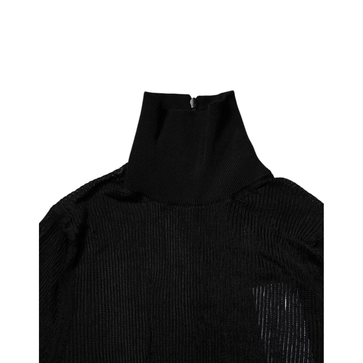 Dolce & Gabbana Black Viscose Turtle Neck Pullover Top