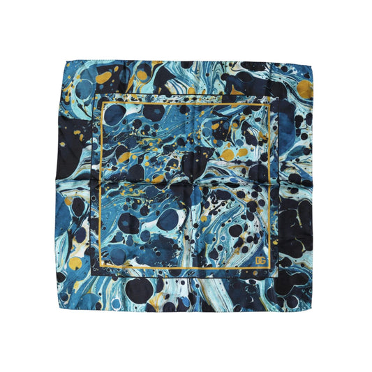 Dolce & Gabbana Multicolor Marble Square Foulard Scarf