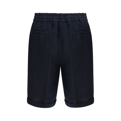 Brunello Cucinelli Blue Linen Bermuda Shorts
